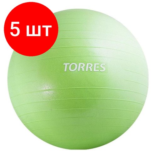 Комплект 5 штук, Мяч гимнастический TORRES, диаметр 75 см, S0000149099