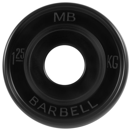 1.25 кг диск (блин) MB Barbell (черный) 50 мм