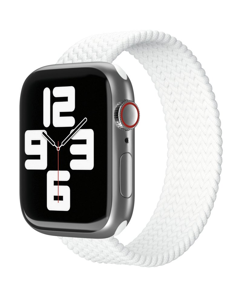 Ремешок нейлоновый плетёный VLP для Apple Watch 42/44/45, L/XL, 2шт, белый