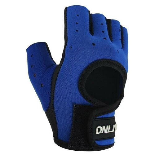 Перчатки спортивные, комплект 2 шт размер S, цвет синий/чёрный, ONLITOP