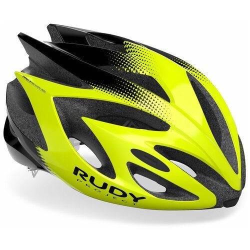 Шлем Rudy Project RUSH Yellow Fluo - Black Shiny, велошлем, размер S
