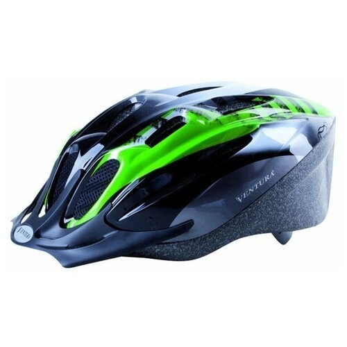 Шлем с сеточкой 11отв. 53-57см черно-бело-зеленый VENTURA ACTIVE