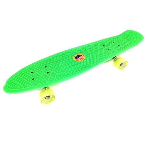 Скейтборд пластик 27*7,5' шасси Al колёса PU 60*45мм свет, цв. зеленый