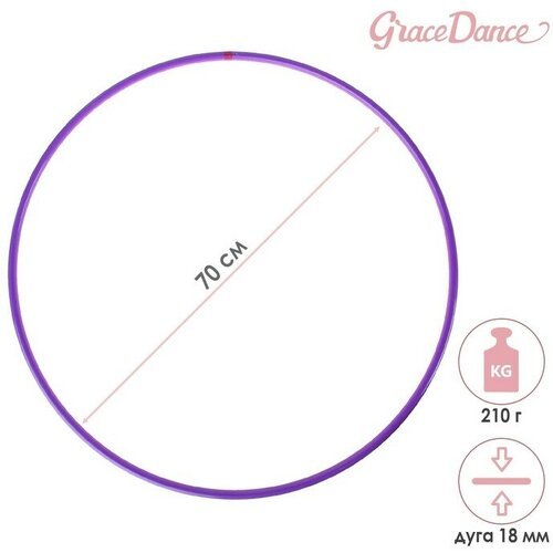 Grace Dance Обруч для художественной гимнастики Grace Dance, профессиональный, d=70 см, цвет фиолетовый
