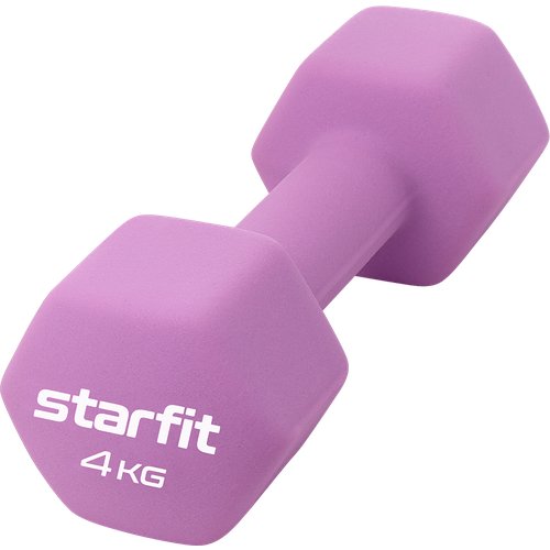 Без упаковки гантель неопреновая Starfit Db-201 4 кг, фиолетовый пастель
