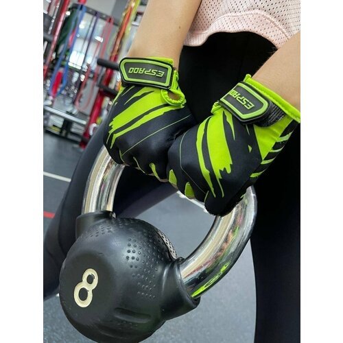 Перчатки для фитнеса ESD003 (черно-зеленый / S)