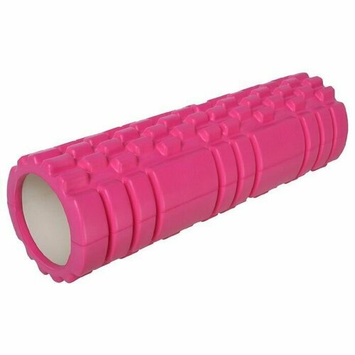 Ролик цилиндр массажный для йоги и пилатеса, 30 см х 10 см, EVA, розовый