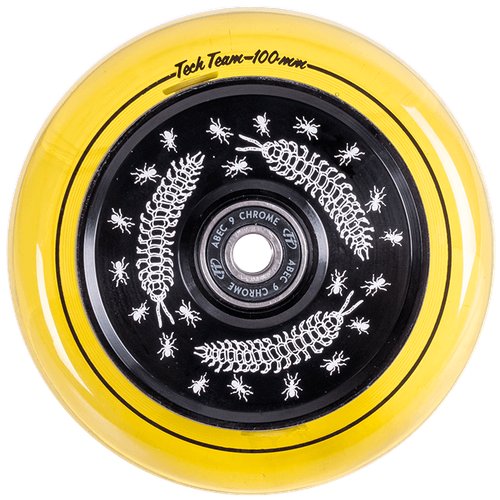 Колесо для трюкового самоката TechTeam X-Treme 100*24мм, Hollow core, yellow transparent