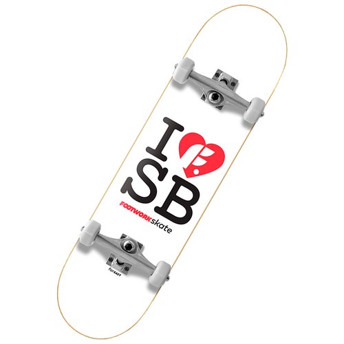 Скейтборд Footwork I Love SB, 31.5x8, белый