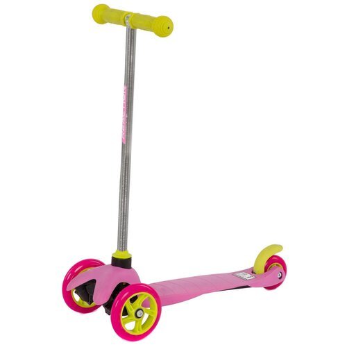 Детский 3-колесный самокат RE:ACTION 3W Girl, розовый/желтый