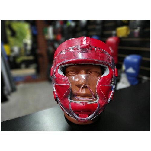 Шлем с пластиковым забралом BoyBo Flexy BP2006, цвет красный, размер S