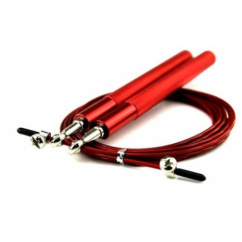 Красная скоростная скакалка c алюминиевой ручкой (Трос) SP1986-130