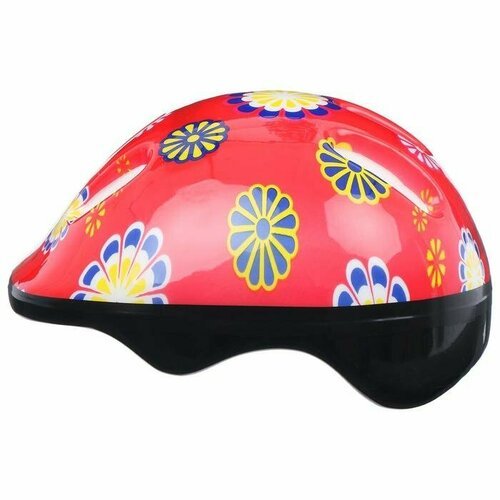 Шлем защитный детский ONLYTOP OT-SH6, обхват 52-54 см, цвет красный (комплект из 3 шт)