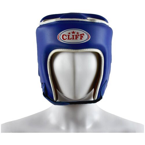Шлем боксерский Crystal PU, открытый, цвет: синий, размер: S