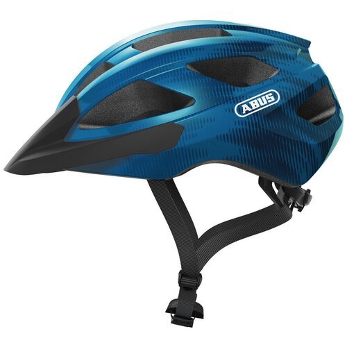 Шлем велосипедный Macator L(58-62см) с регулировкой, 360гр, 13 отв, сетка от насекомых, steel blue синий ABUS