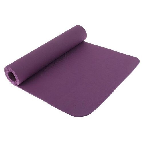 Коврик для йоги Sangh Yoga mat, 183х61х0.6 см фиолетовый однотонный 1 кг 0.6 см