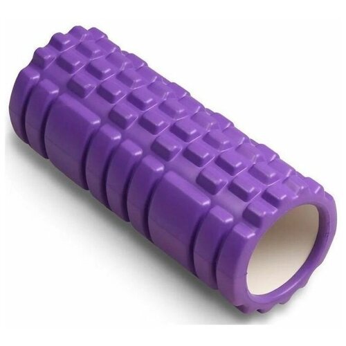 Ролик массажный для фитнеса, МФР и йоги 33 см, фиолетовый