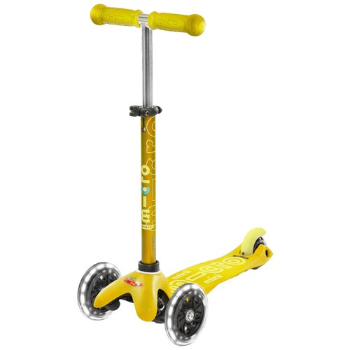 Детский 3-колесный городской самокат Micro Mini Micro Deluxe LED, yellow
