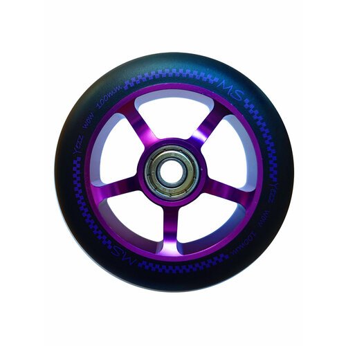 Колесо Yezz Колесо для трюкового самоката Yezz 100 мм 5S-5 спиц одинарных фиолетовый