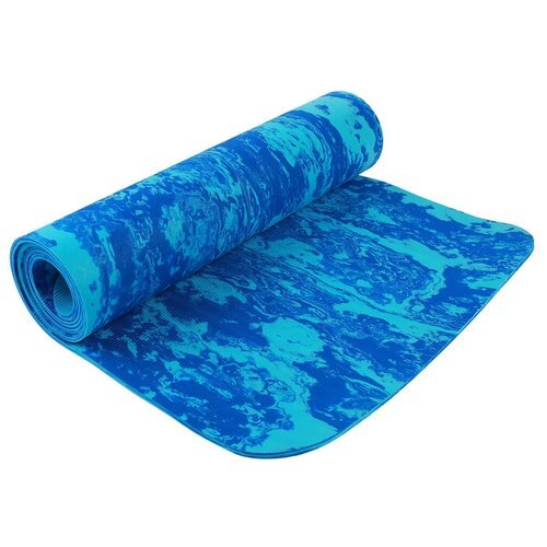 Коврик для йоги Sangh Yoga mat, 183х61х0.8 см синий рисунок 1 кг 0.8 см