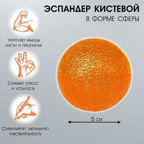 Эспандер кистевой, мяч для тренировки кисти рук оранжевый 18 кг