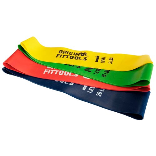 Набор резинок для фитнеса 4 шт. Original FitTools FT-MBST 46 х 5 см 9.1 кг зеленый/желтый/красный/синий