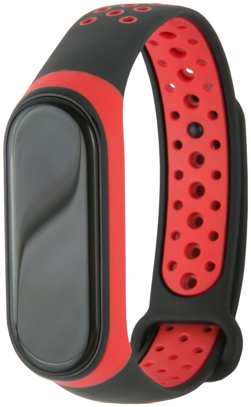 Ремешок двухцветный Red Line для фитнес-браслета Xiaomi Mi Band 4/ Mi Band 3, черный с красным УТ000018233
