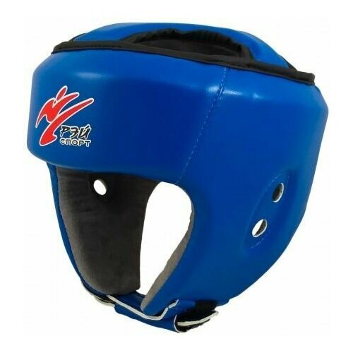Ш23LИВ Шлем для единоборств с закрытым верхом БОЕЦ-3, иск. кожа, р. L (цвет синий)
