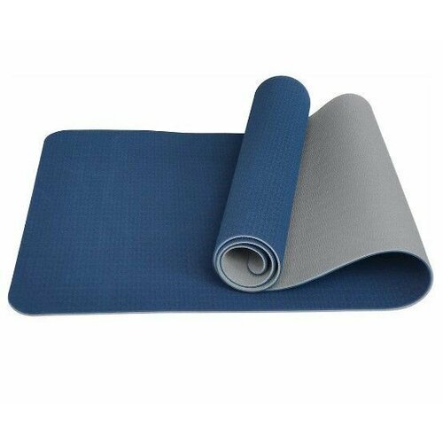 Коврик для йоги 183*61*0.6см Е39306 (синий/серый)