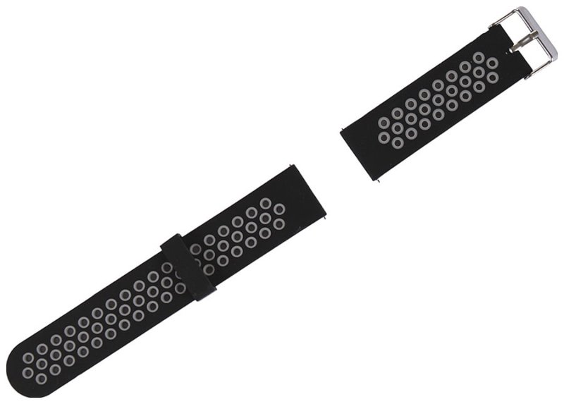 Ремешок силиконовый Red Line для cмарт часов Xiaomi Amazfit BIP/GTS 20 mm, черный с серым