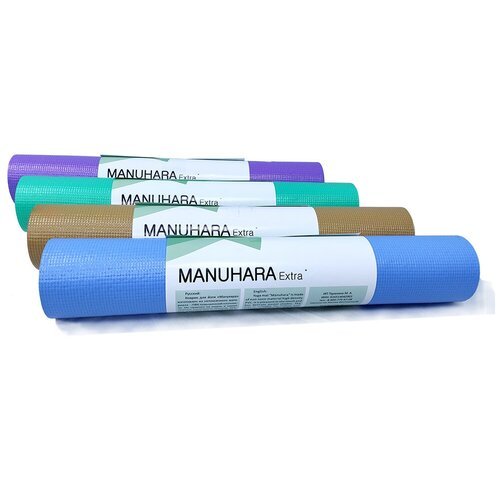 Коврик для йоги Manuhara Extra Slim (175x60 см, 3 мм), зелёный