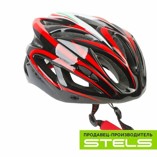 Шлем защитный для катания на велосипеде FSD-HL022 (in-mold) чёрно-красный, размер L NEW (item:020)
