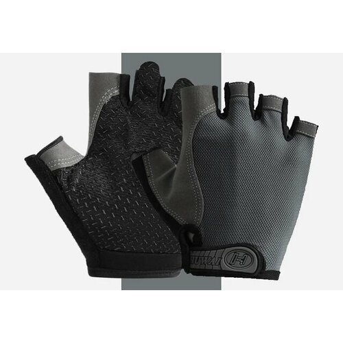 Перчатки для фитнеса с дышащими ладонями HONGMAILONG, XL (серые)
