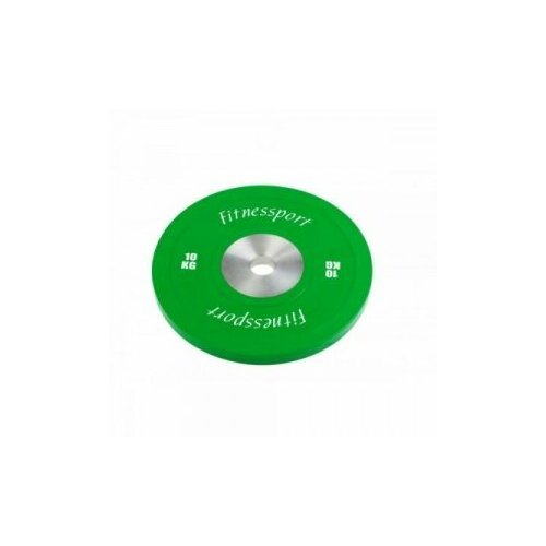 Бамперный диск для кроссфита Fitnessport RCP22-10 зеленый, 10 кг.