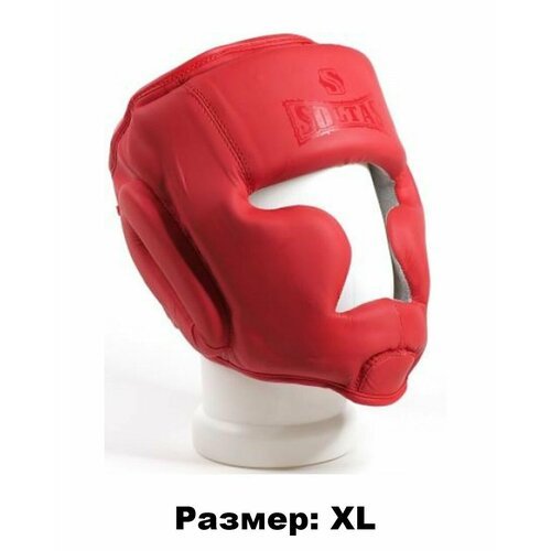 Шлем боксерский 'SOLTAS DX' тренировочный - размер ХL / закрытый / красный