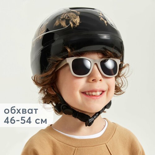 50003, Шлем детский защитный Happy baby 'STONEHEAD' от 1 до 6 лет, размер S, обхват головы 46-54 см, черный