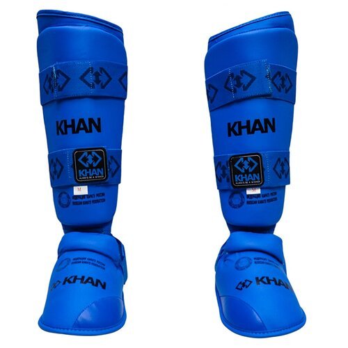 Защита голени и стопы для каратэ Khan ФКР синий, XL