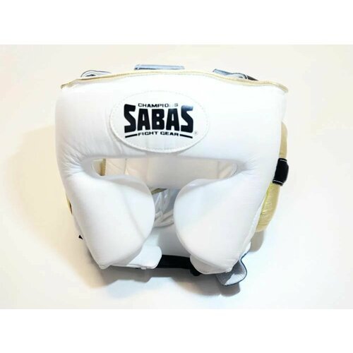 Шлем боксерский SABAS PROSERIES HEADGEAR, размер L, бело-золотой