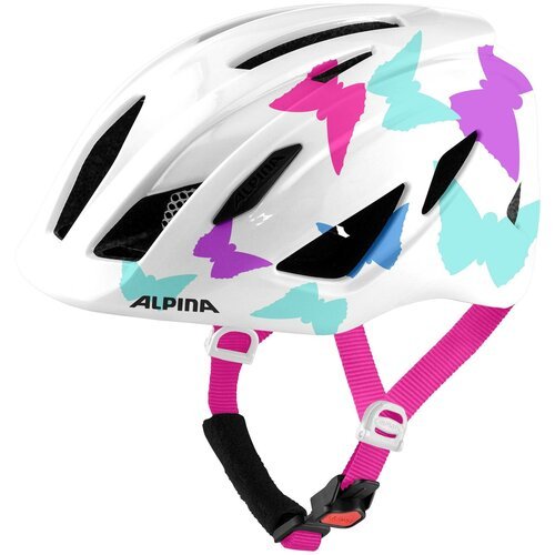 Велошлем Alpina Pico pearl white butterflies gloss, Размер шлема 50-55