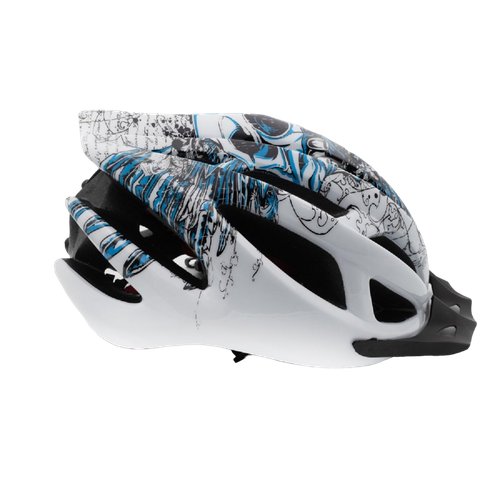 Шлем велосипедный защитный STELS FSD-HL007 (in-mold) L (54-61 см) сине-белый