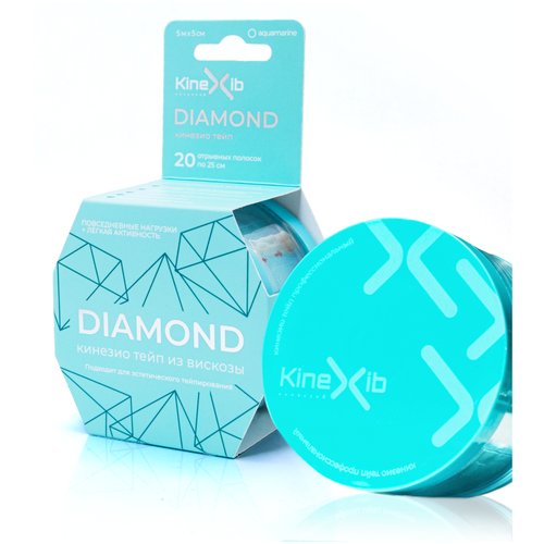 Кинезио тейп KineXib Ultra Diamond, 5см*5м, аквамарин