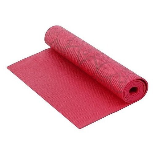 Коврик для фитнеса и йоги Larsen PVC фиолетов с принтом р180х61х0,5см