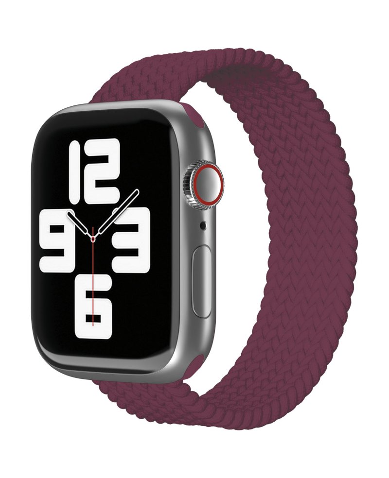 Ремешок нейлоновый плетёный VLP для Apple Watch 38/40/41, L/XL, 2шт, марсала