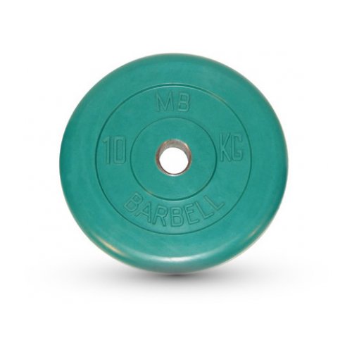 Диск обрезиненный MB Barbell d 31 мм цветной 10,0 кг (зелёный)