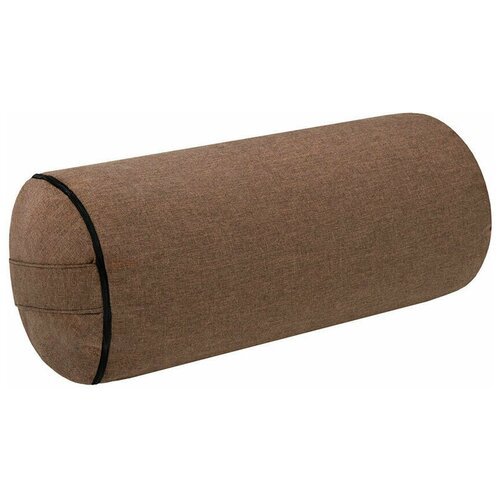 Подушка для йоги медитации BIO-TEXTILES Болстер валик 50*22 коричневый с лузгой гречихи массажная спортивная ортопедическая