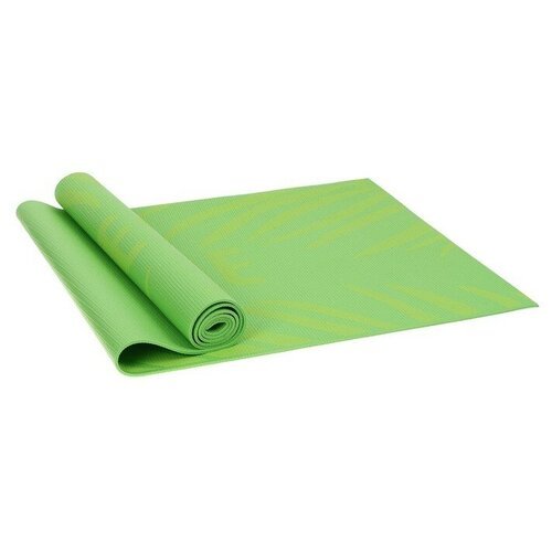 Коврик для фитнеса ONLYTOP 'Fitness time', размеры 173 х 61 х 0,4 см, цвет зелёный