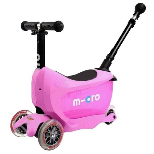 Детский самокат 3-колесный Micro Mini2go Deluxe Plus , pink