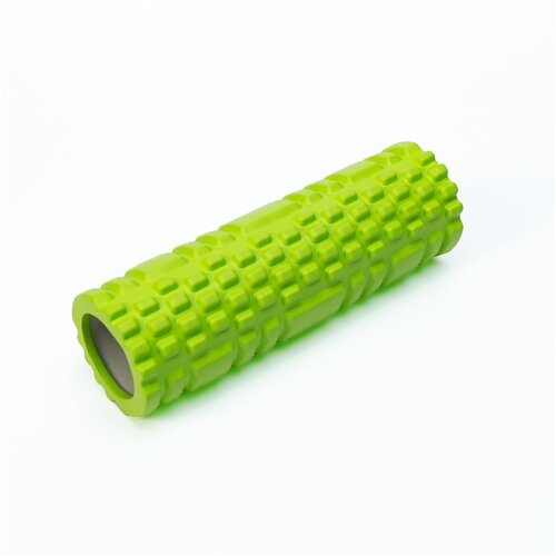 Роллер для йоги Sangh, размеры 29 х 9 см, массажный, цвет зелёный