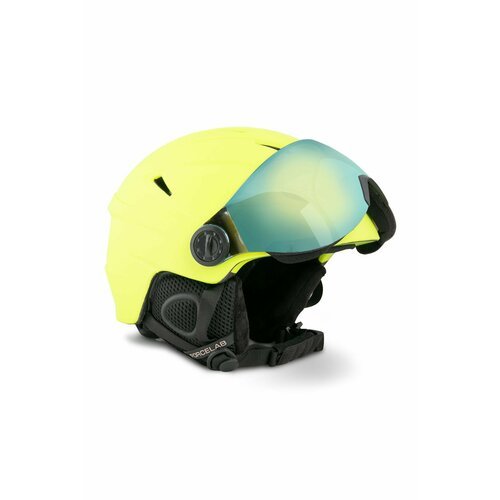 Шлем защитный горнолыжный с визором FORCELAB, салатовый, 60