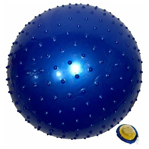 Мяч Фитнес 55 см. с шипами массажный, ПВХ, синий, насос в комплекте X-Match 649227